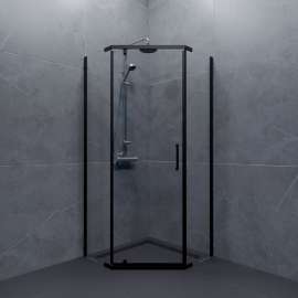 Душевая Ширма Дека-Блэк 100*100 Щ0000062934 чёрная